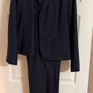 Women’s Navy Banana Republic Outlet Pinstripe Suit